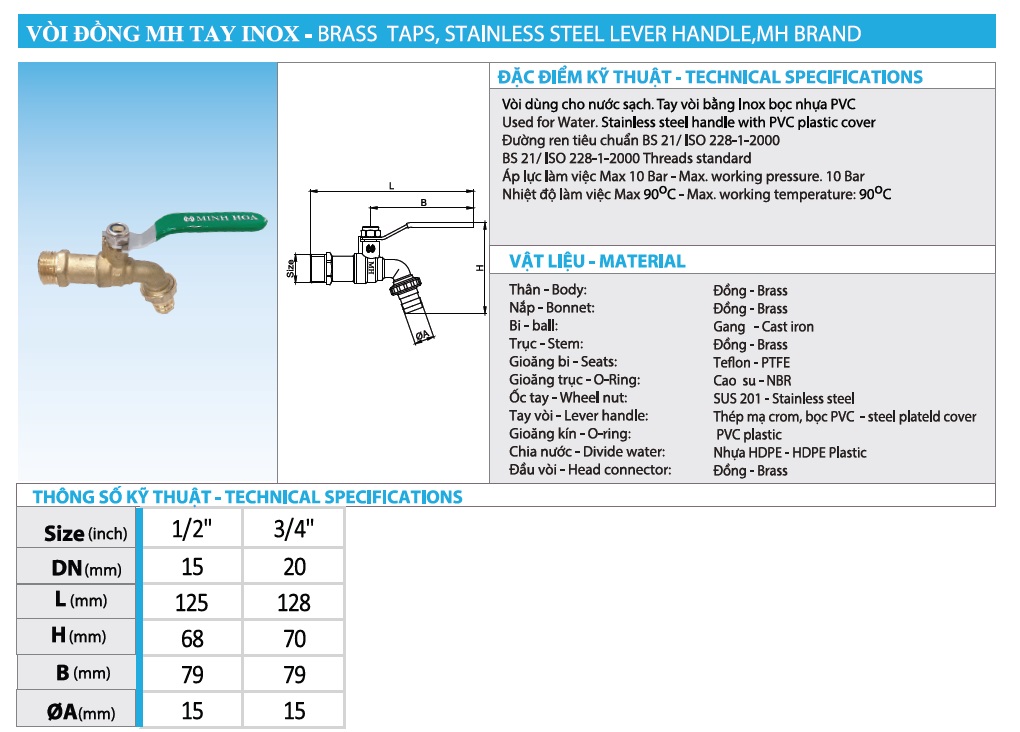 Vòi vườn đồng MH