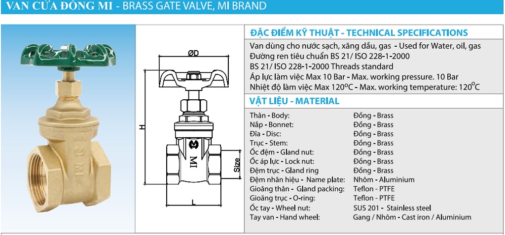 Cataloge van cửa đồng MI PN10 – DN25
