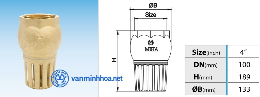 Cấu tạo rọ đồng MIHA - DN100