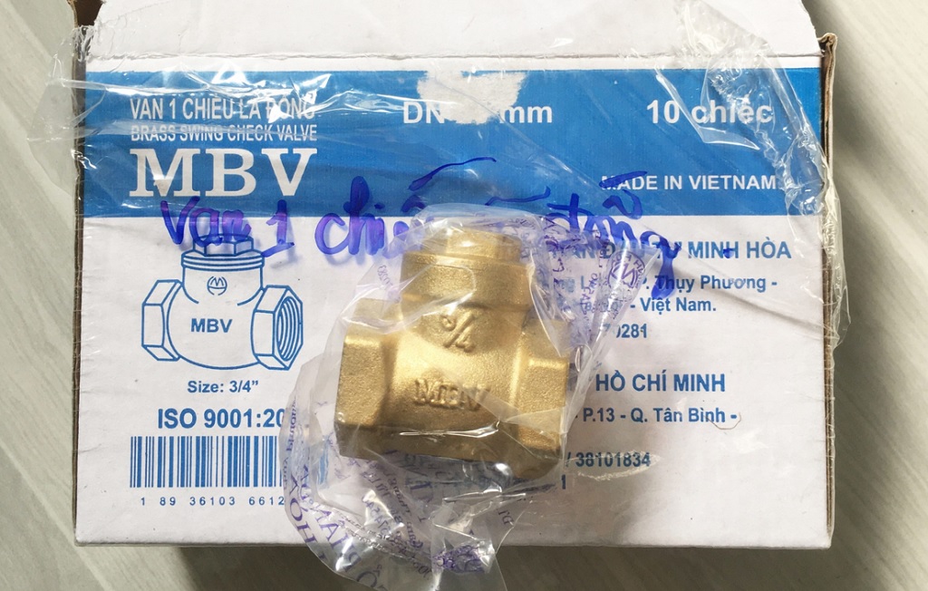 Van 1 chiều đồng lá lật MBV PN10 - DN65 Phi 76