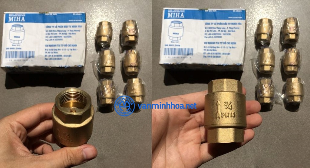 Giới thiệu van 1 chiều lò xo đồng Miha PN16 - DN20 Phi 27