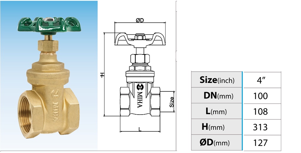 Van cửa đồng MIHA - Phi 114