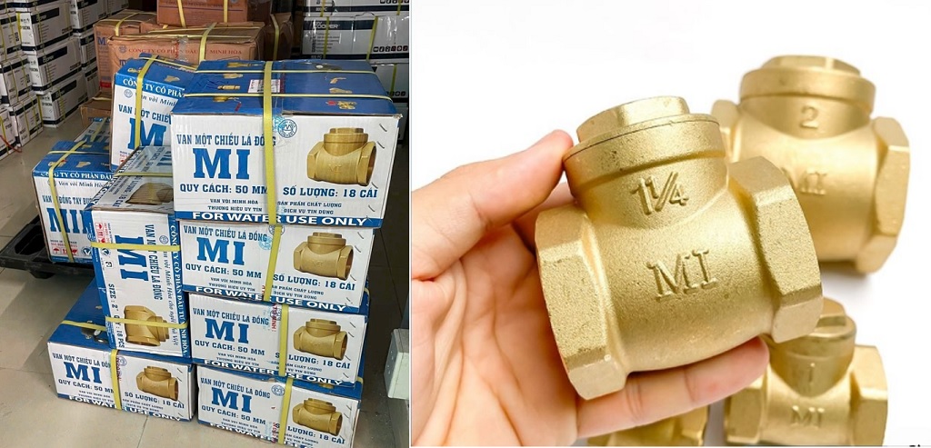 Van 1 chiều đồng lá lật MI PN10 - DN50 Phi60