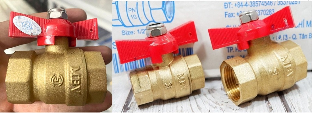 Van bi đồng tay bướm MBV - DN15 Phi21 sẵn hàng