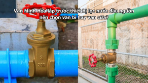 van minh hòa lắp trước thiết bị lọc nước đầu nguồn nên chọn van bi hay van cửa?
